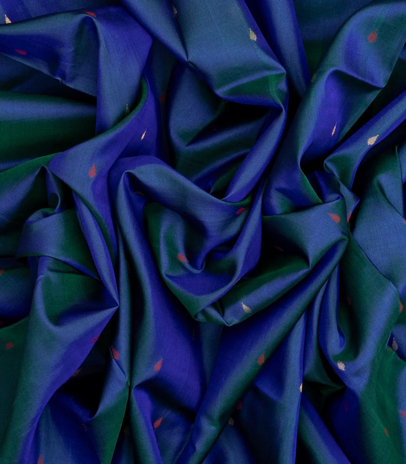 Ink Blue Handloom Uppada Silk Saree With Droplet Buttas