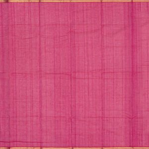 Hot Pink Handloom Kanchi Cotton Saree With Annam Buttas