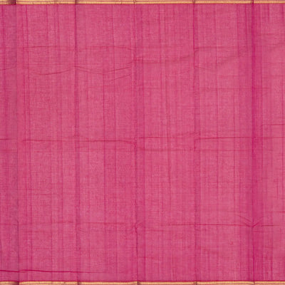 Hot Pink Handloom Kanchi Cotton Saree With Annam Buttas