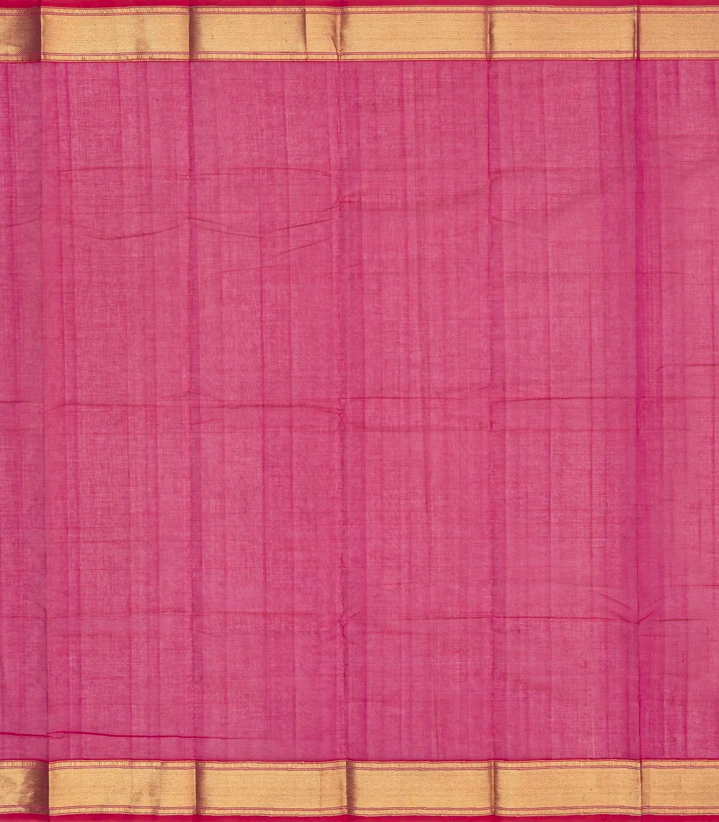 Hot Pink Handloom Kanchi Cotton Saree With Annam Buttas