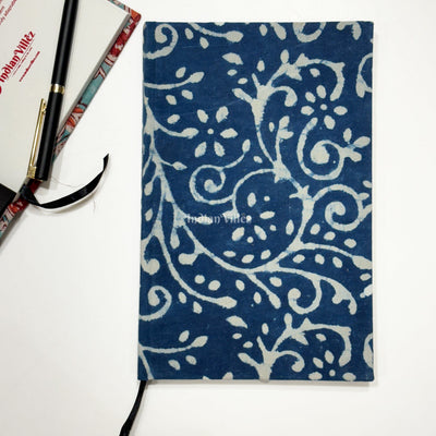 Blue Hand Block-Print Handmade Woven Cotton Fabric Cover Diary