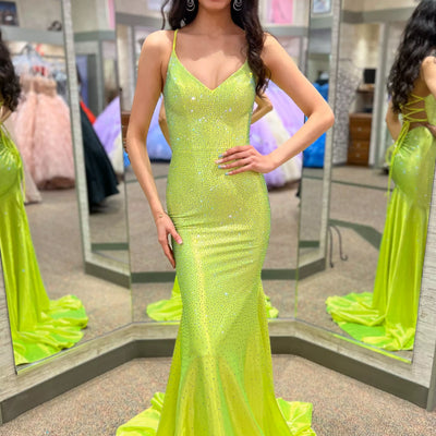 Beaded Satin Fitted Sleeveless Gown by Jovani 23010