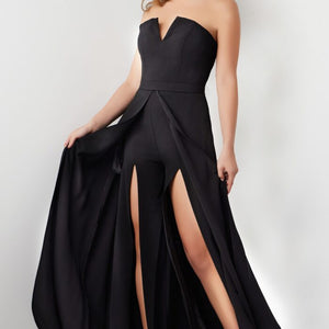 Jovani 23150 High Slit Long A Line Formal Jumpsuit