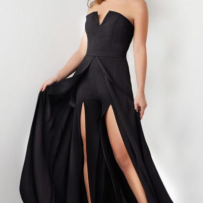 Jovani 23150 High Slit Long A Line Formal Jumpsuit