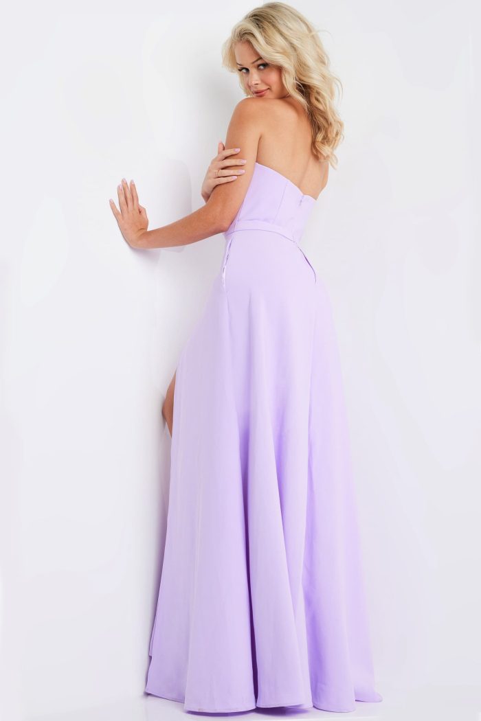 Jovani 23150 High Slit Long A Line Formal Jumpsuit