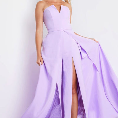 Jovani 23150 High Slit Long A Line Formal Jumpsuit