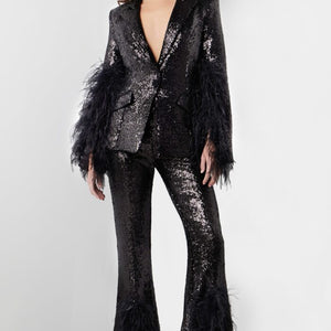 Jovani 23162 Long Sequin Two Piece Formal Pant Suit
