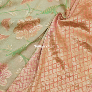 Flower Motif Banarasi Khaddi Georgette Saree