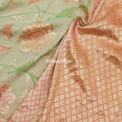 Flower Motif Banarasi Khaddi Georgette Saree