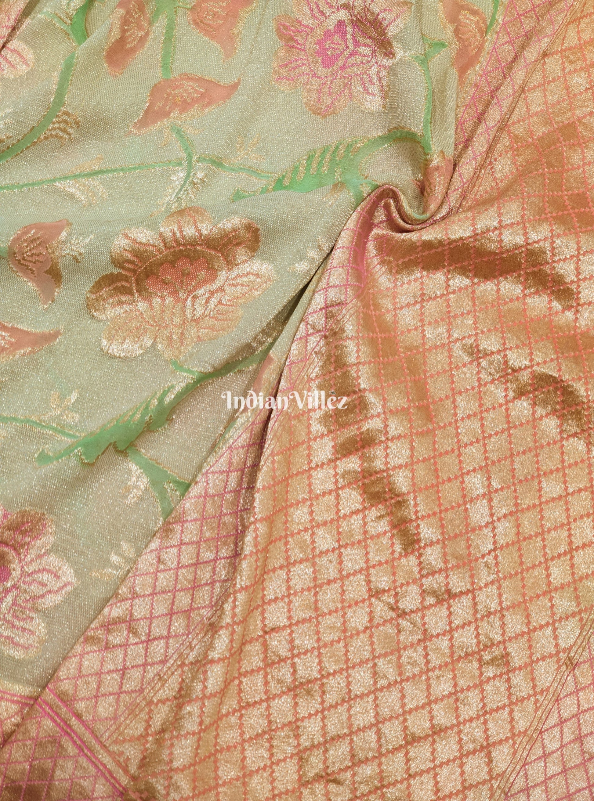 Flower Motif Banarasi Khaddi Georgette Saree