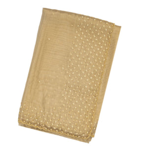 Taupe Woven Organza Saree With Sequin Embroidery