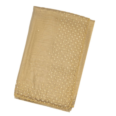 Taupe Woven Organza Saree With Sequin Embroidery