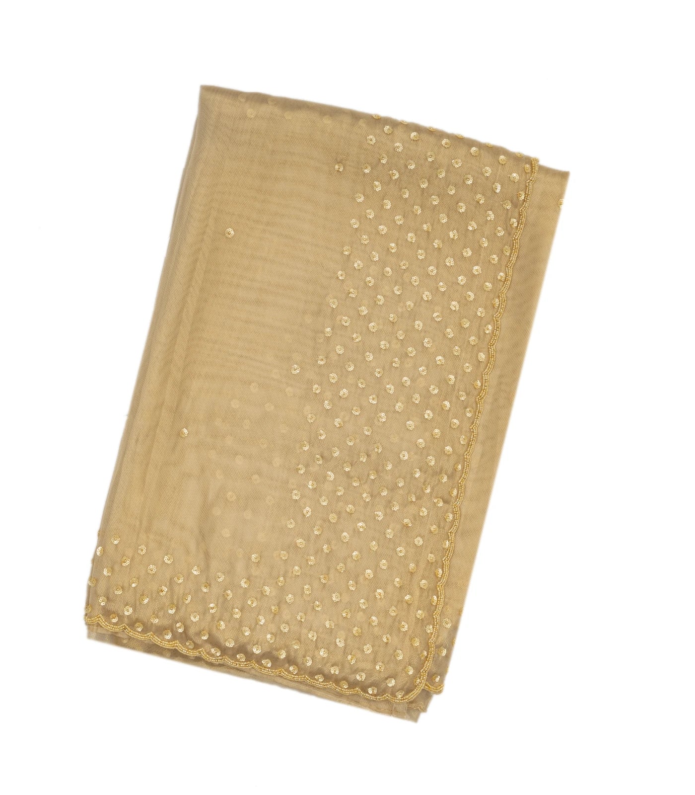 Taupe Woven Organza Saree With Sequin Embroidery