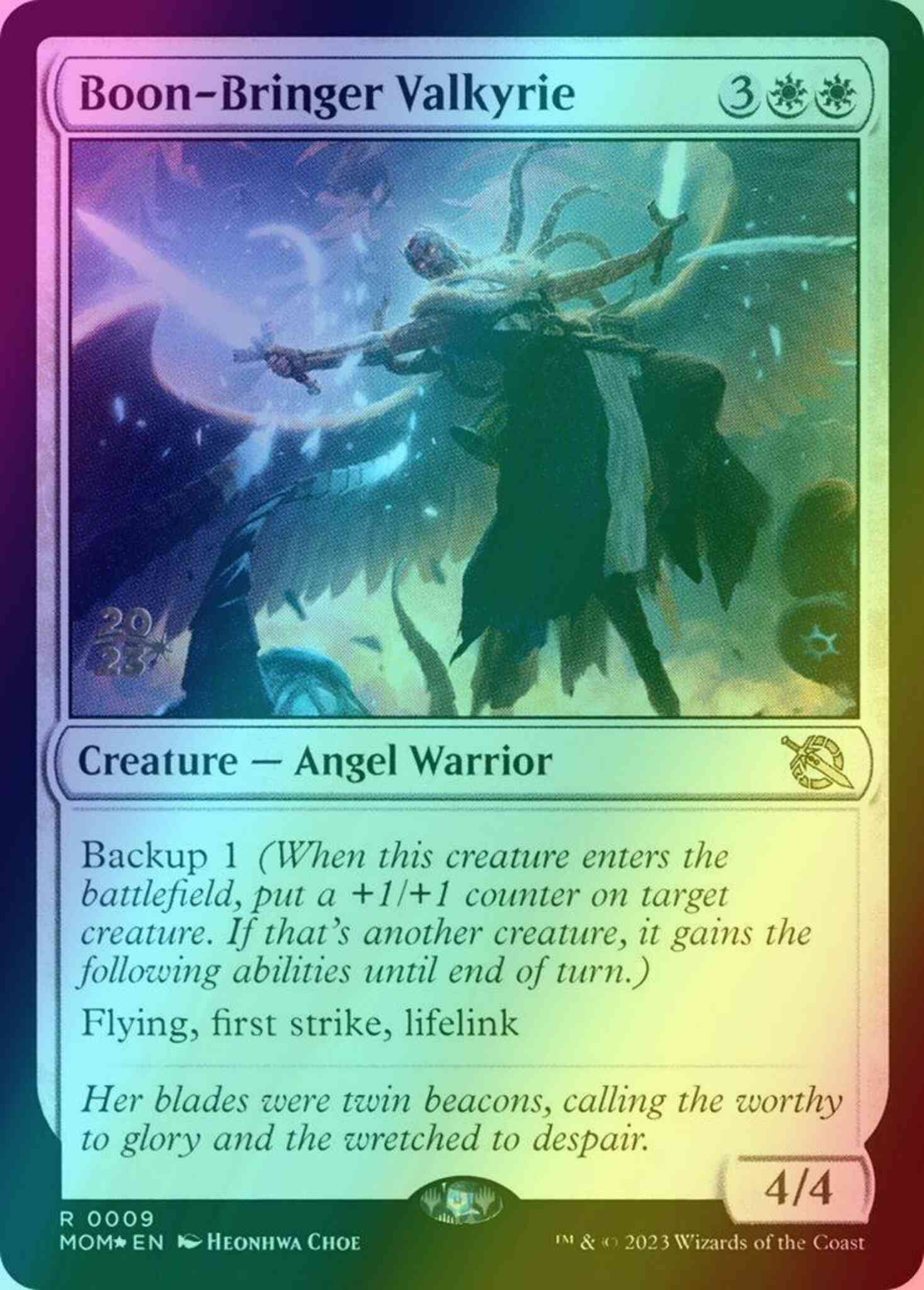 Boon-Bringer Valkyrie [9s] [Prerelease] [March of the Machine: Promos] [Foil]
