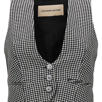 Alexandre Vauthier Houndstooth Waistcoat