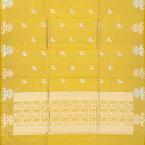 Gold Handloom Banarasi Silk Saree With Deer Buttas