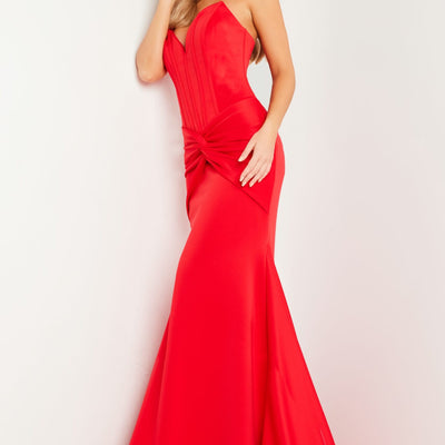 Satin Strapless Corset Mermaid Dress by Jovani 23556