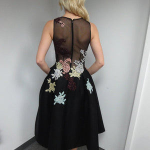 Applique Short Sleeveless A-line Dress by Jovani 23695