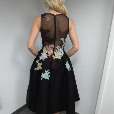 Applique Short Sleeveless A-line Dress by Jovani 23695