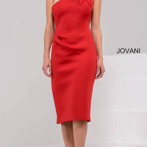Fitted Short One Shoulder Bow Dress by Jovani 23886
