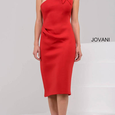 Fitted Short One Shoulder Bow Dress by Jovani 23886