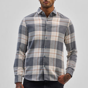 Grey Checks Slim Fit Shirt