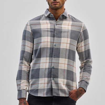 Grey Checks Slim Fit Shirt