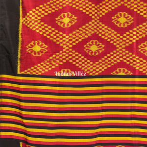 Red Yellow Contemporary Odisha Ikat Tarabali Silk Saree