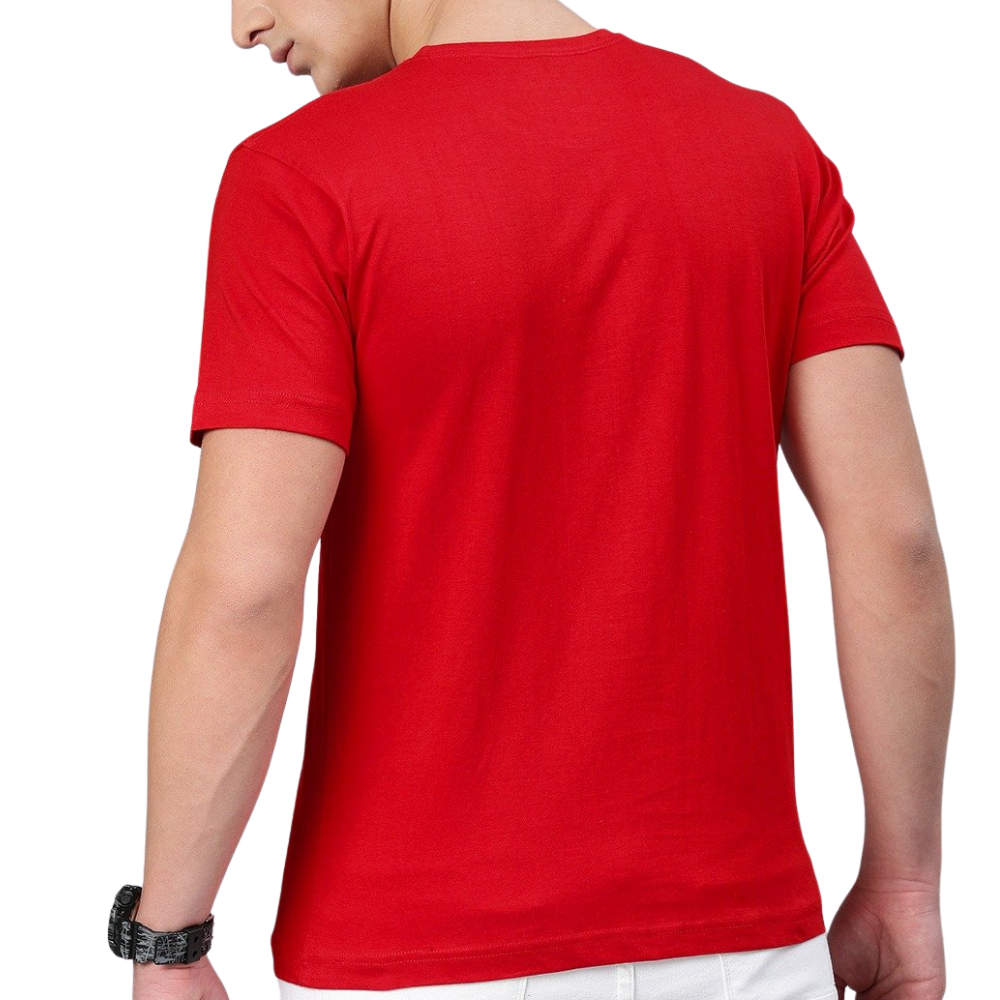 Half Sleeves 180 GSM T-Shirts for Men Cotton (Red)