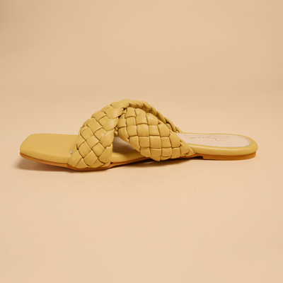 Blazing Yellow Braided Flats