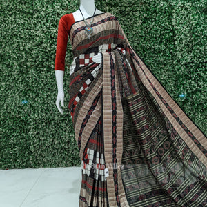 Black White Pasapali Theme Bichitrapuri Silk Saree