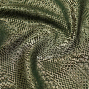 Bottle Green With Grey Pure Kanjivaram Silk Saree