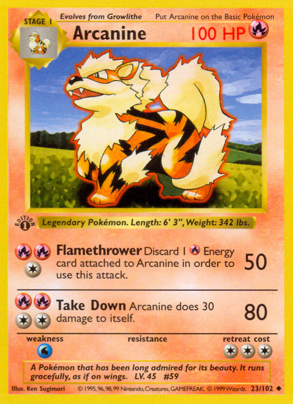 Arcanine - 23/102 - Uncommon - 1st Edition