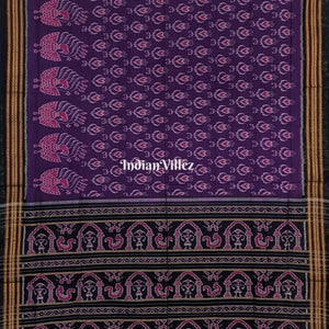 Violet Tribal Theme Sambalpuri Ikat Cotton Saree