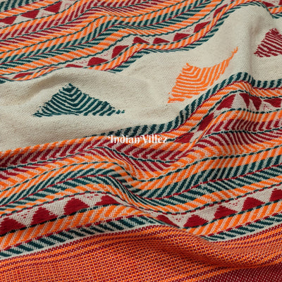 White Dongaria Handloom Shawl
