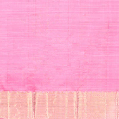 Pink zari buttas silk saree, contrast border of traditional designs & jaal pallu