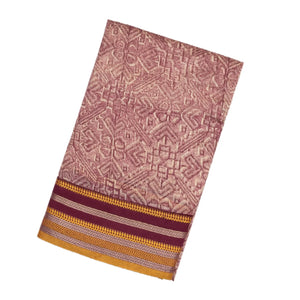 Dusty Pink Handloom Chanderi Cotton Saree With Printed Floral Motif