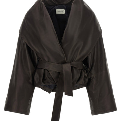 Magda Butrym Shawl Collar Leather Jacket