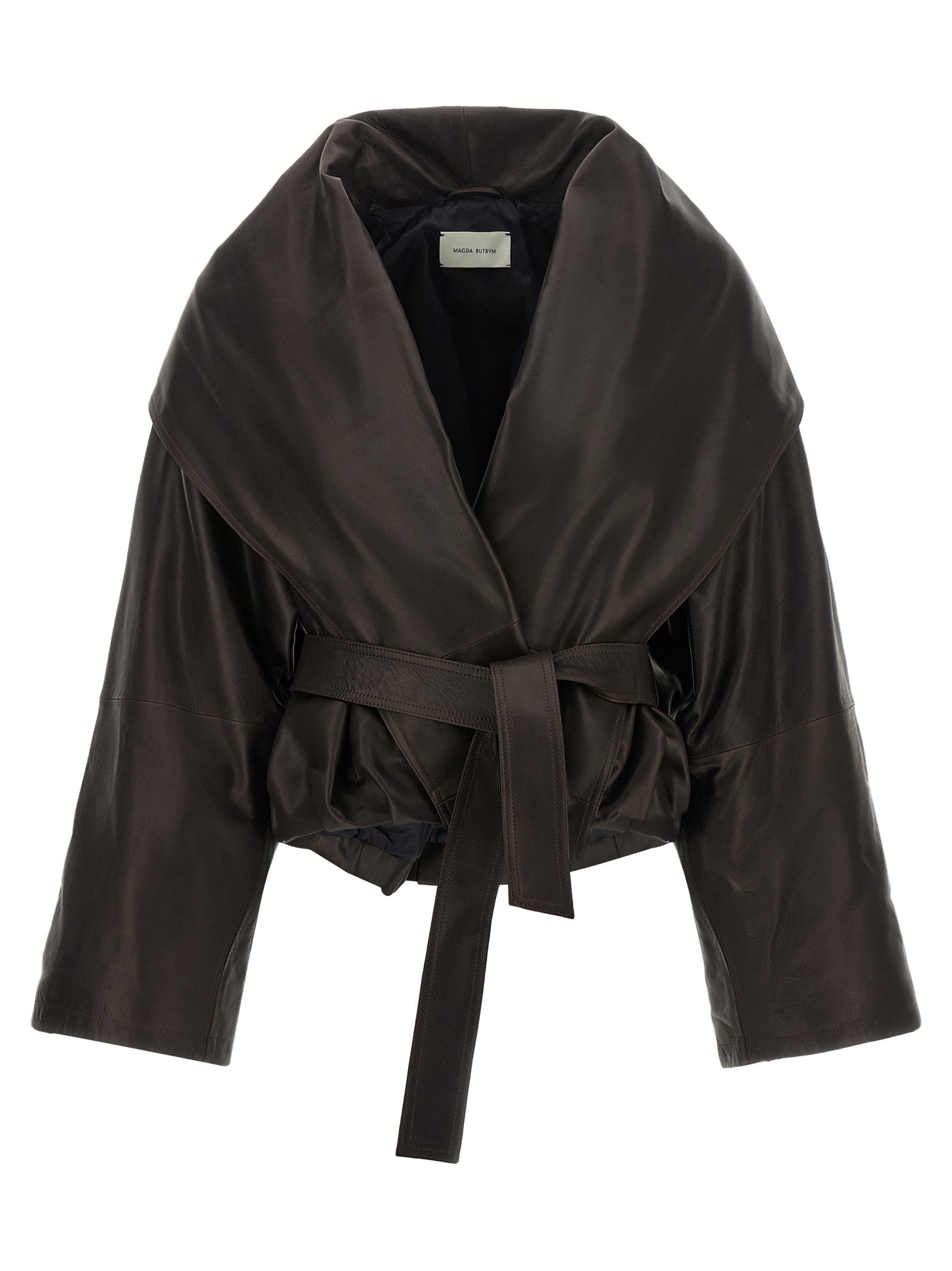 Magda Butrym Shawl Collar Leather Jacket