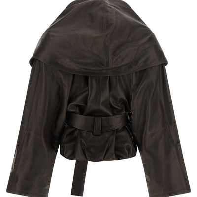 Magda Butrym Shawl Collar Leather Jacket
