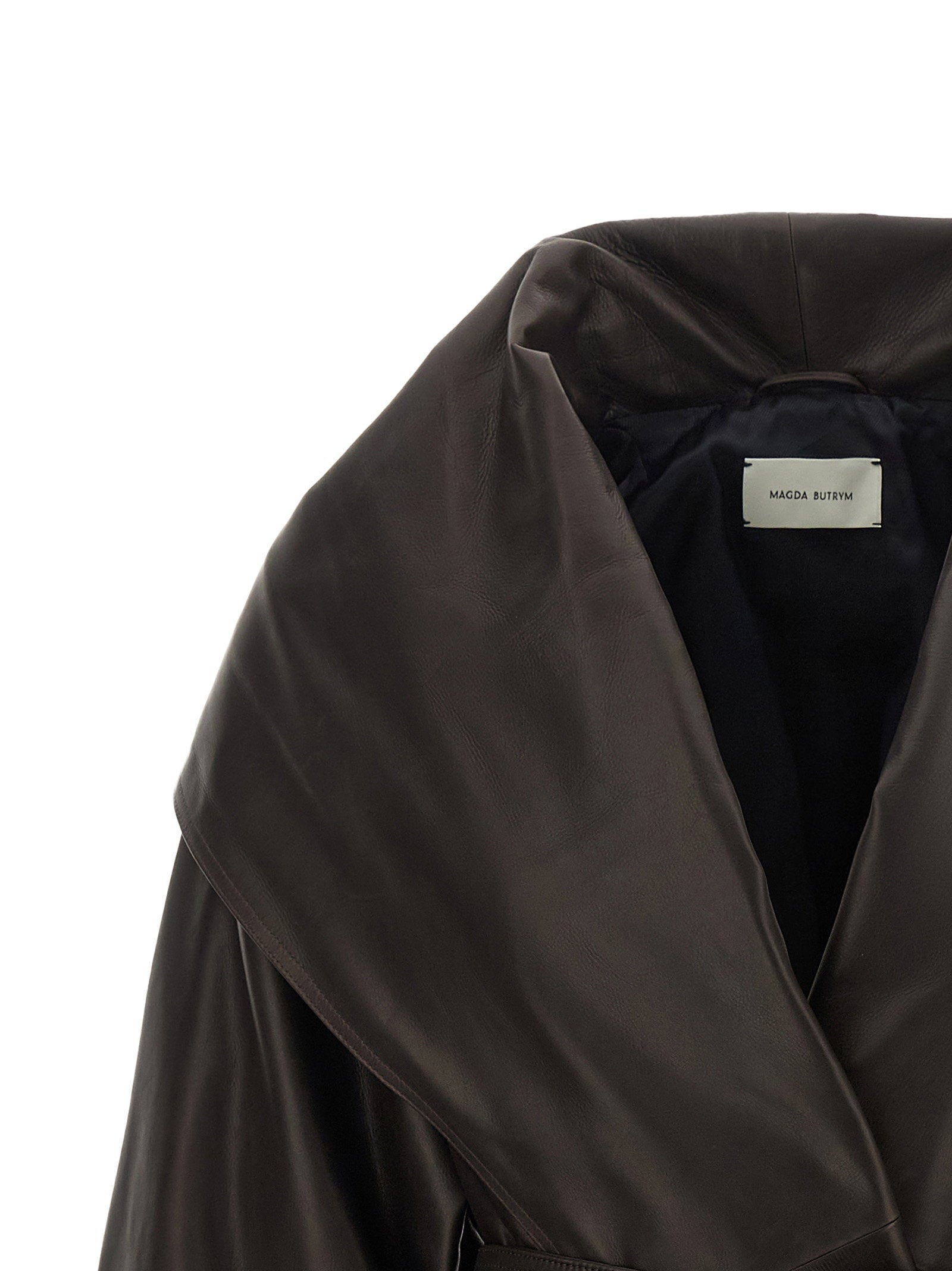 Magda Butrym Shawl Collar Leather Jacket