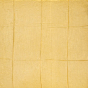 Yellow Handloom Tussar Silk Saree Printed With Geometric Motifs