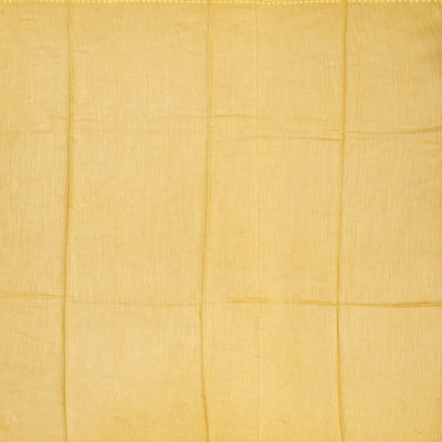 Yellow Handloom Tussar Silk Saree Printed With Geometric Motifs