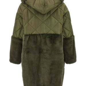 Blancha Nylon Diamond-visone Long Down Jacket