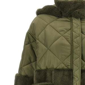 Blancha Nylon Diamond-visone Long Down Jacket