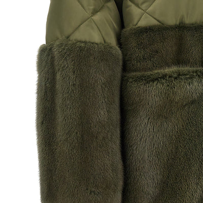 Blancha Nylon Diamond-visone Long Down Jacket