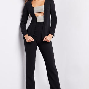 Jovani 24119 Beaded Long Metallic Formal Pant Suit