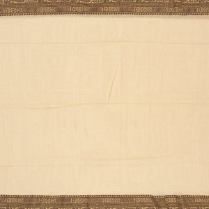 Taupe Bengal Cotton Saree With Mango Motifs  In Border