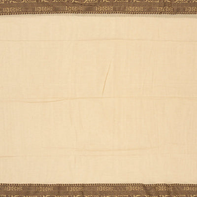 Taupe Bengal Cotton Saree With Mango Motifs  In Border