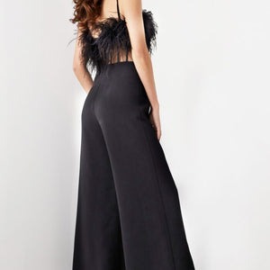 Jovani 24144 Long Feather Formal Jumpsuit